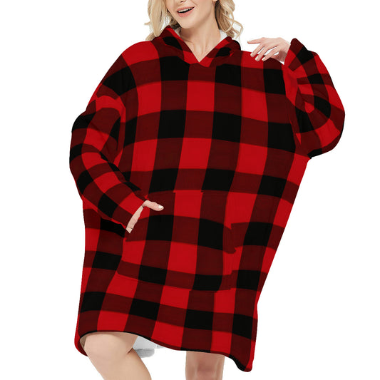 Red Flannel Blanket Hoodie